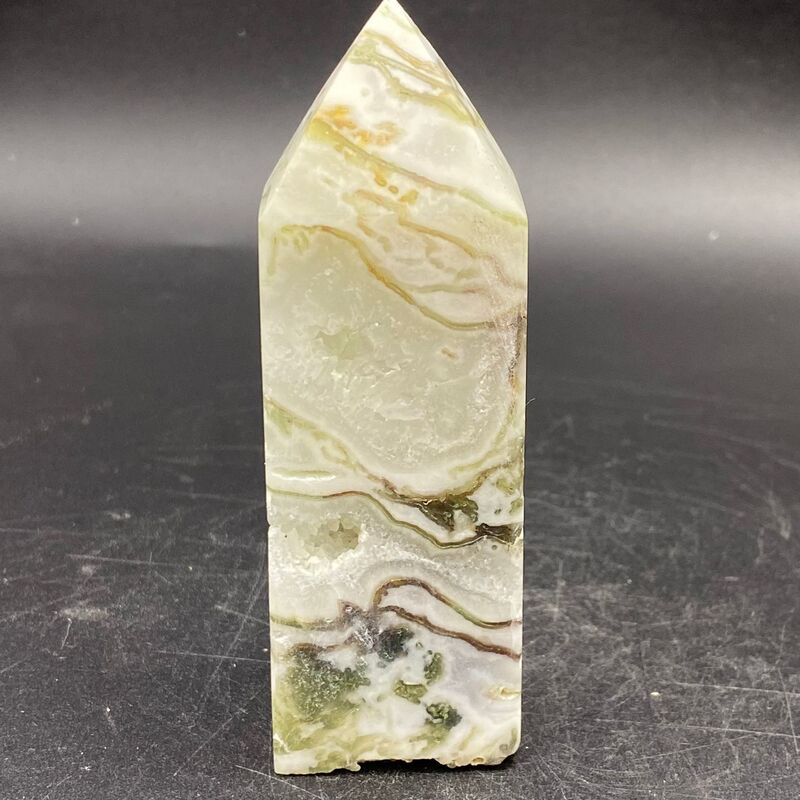 天然水草玛瑙柱子小摆件手工雕刻件桌面摆件手工雕刻件装饰 买一送一 图 10