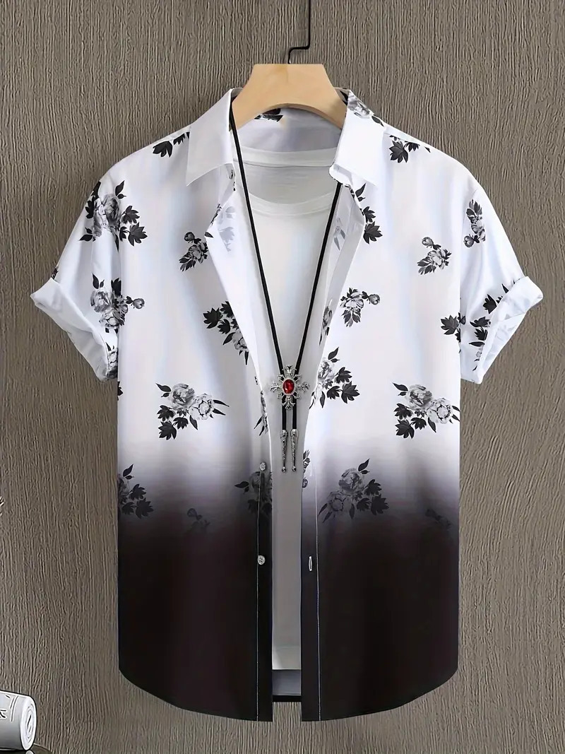 Camisa de manga corta tridimensional de alta calidad transfronteriza 2024 verano casual tendencia de moda de todo fósforo MB1