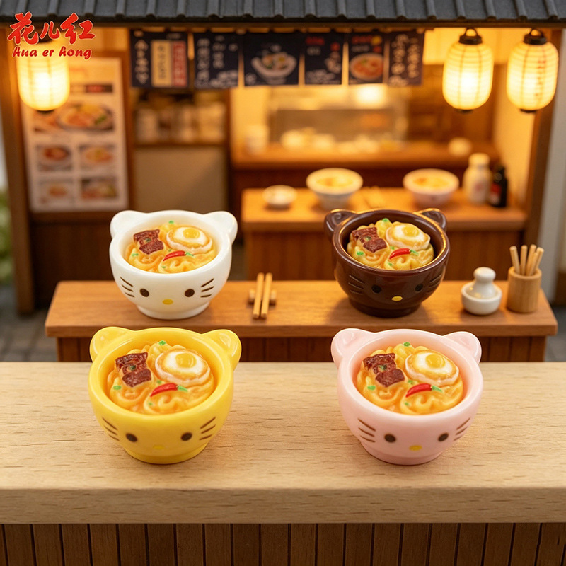 New Kitty Bowl Beef Noodle Series DIY food toy cream glue resin accessories pendants decorations ornaments New Kitty Bowl Beef Noodle Series DIY food toy cream glue resin accessories pendants decorations ornaments