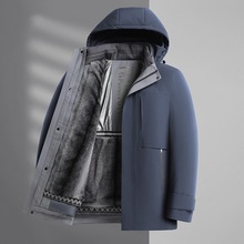 抖音爆款鹅绒服羽绒服男中长款款可拆卸内胆防寒