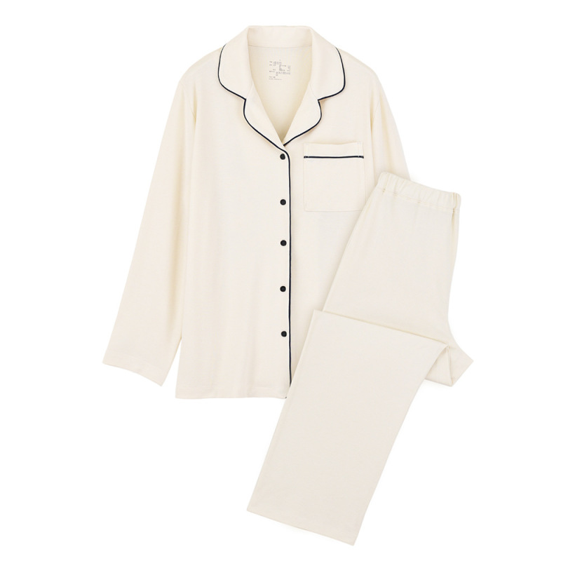 Good Modal Cotton Knitted Pajamas Muji Women's Men's Couple's Home Clothes suit Soft and Smooth