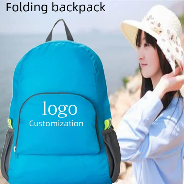 Manufacturer Wholesale Outdoor Multifunctional Travel Leisure Folding Backpack Student School Bag with the Option to Add Logo Printing