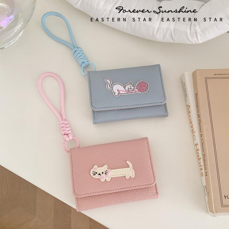 かわいい猫のストラップバッグ!財布 レディース シンプル ショート レディース財布 70% off 大容量 小銭入れ 在庫あり|undefined