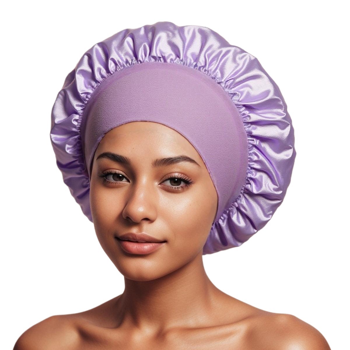 Sombrero de dormir de color elástico de borde ancho transfronterizo de Amazon Sombrero de cuidado del cabello de salón de belleza para mujer Sombrero de quimioterapia de confinamiento