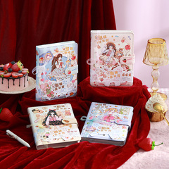 少女心ins手賬本子B6PU蜜糖甜心系列 卡通動漫便攜記事日記筆記本