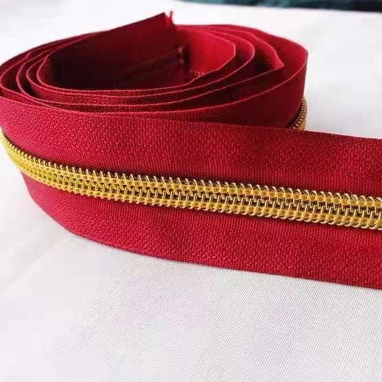 现货批发码庄拉链5号尼龙金齿银齿码装服装箱包家纺专用带锁自锁