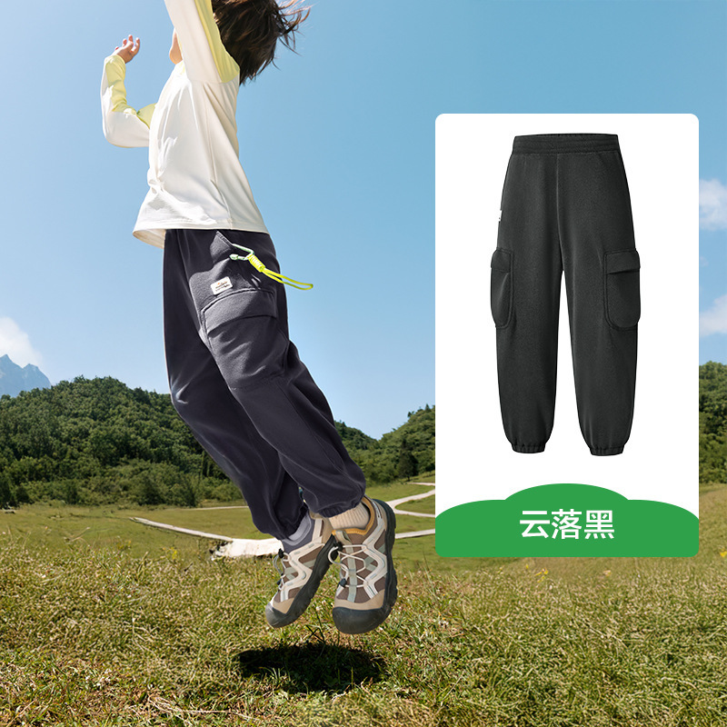 KK树儿童裤子男童抓绒裤秋冬季女童工装裤2025年新款保暖束脚长裤|undefined