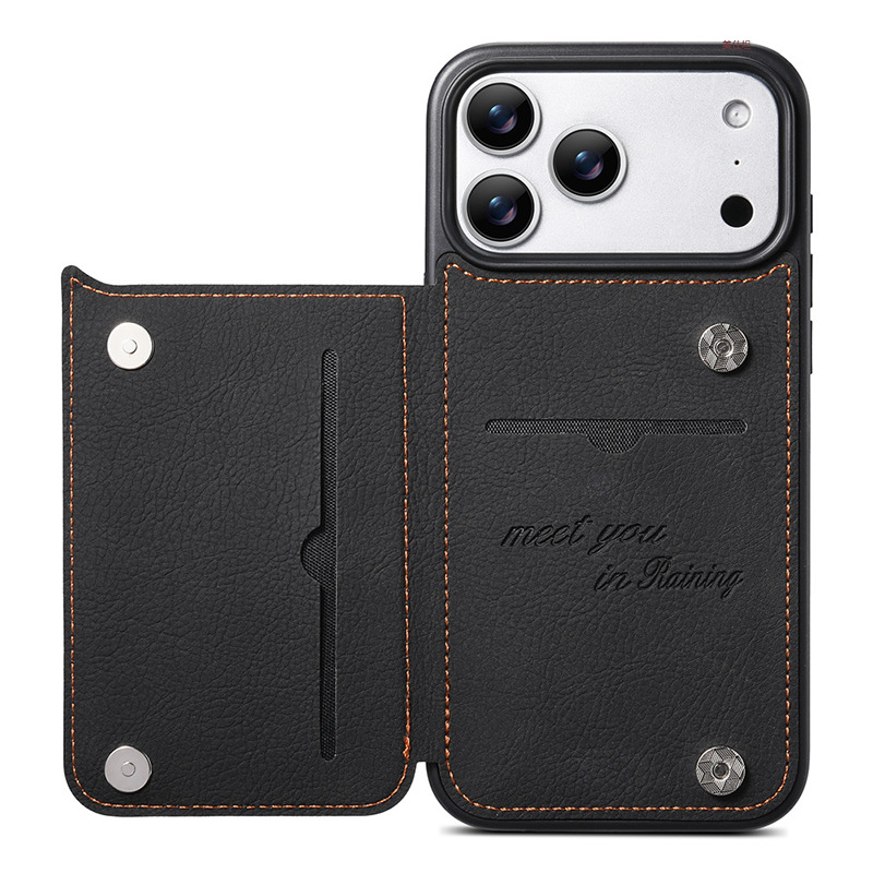 Ốp lưng da iPhone 17 Pro Max tích hợp khe thẻ, chống rơi toàn diện — [Mẫu cổ điển màu đen ★ Lắp nắp lưng thẻ vào., [Mẫu cổ điển màu nâu nhạt ★ Lắp nắp lưng thẻ vào., [Mẫu cổ điển màu xanh ★ Lắp nắp lưng thẻ vào chi tiết 10