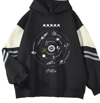 Suministro transfronterizo Harajuku KPOP stray kids álbum sudadera de manga larga empalmada sudadera con capucha marca de moda