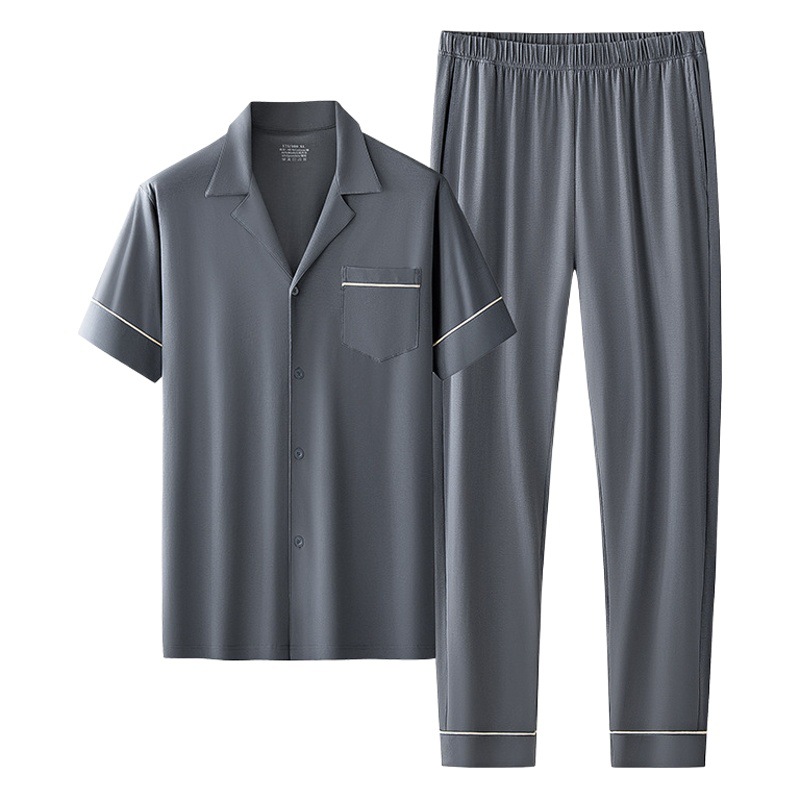 Conjunto de Pijama de Algodón Modal para Hombre, Estilo Ligero, Ideal para Salir, Diseño de Año Zodiacal, Nuevo Estilo de Primavera y Verano, 60 Unidades, en Existencia