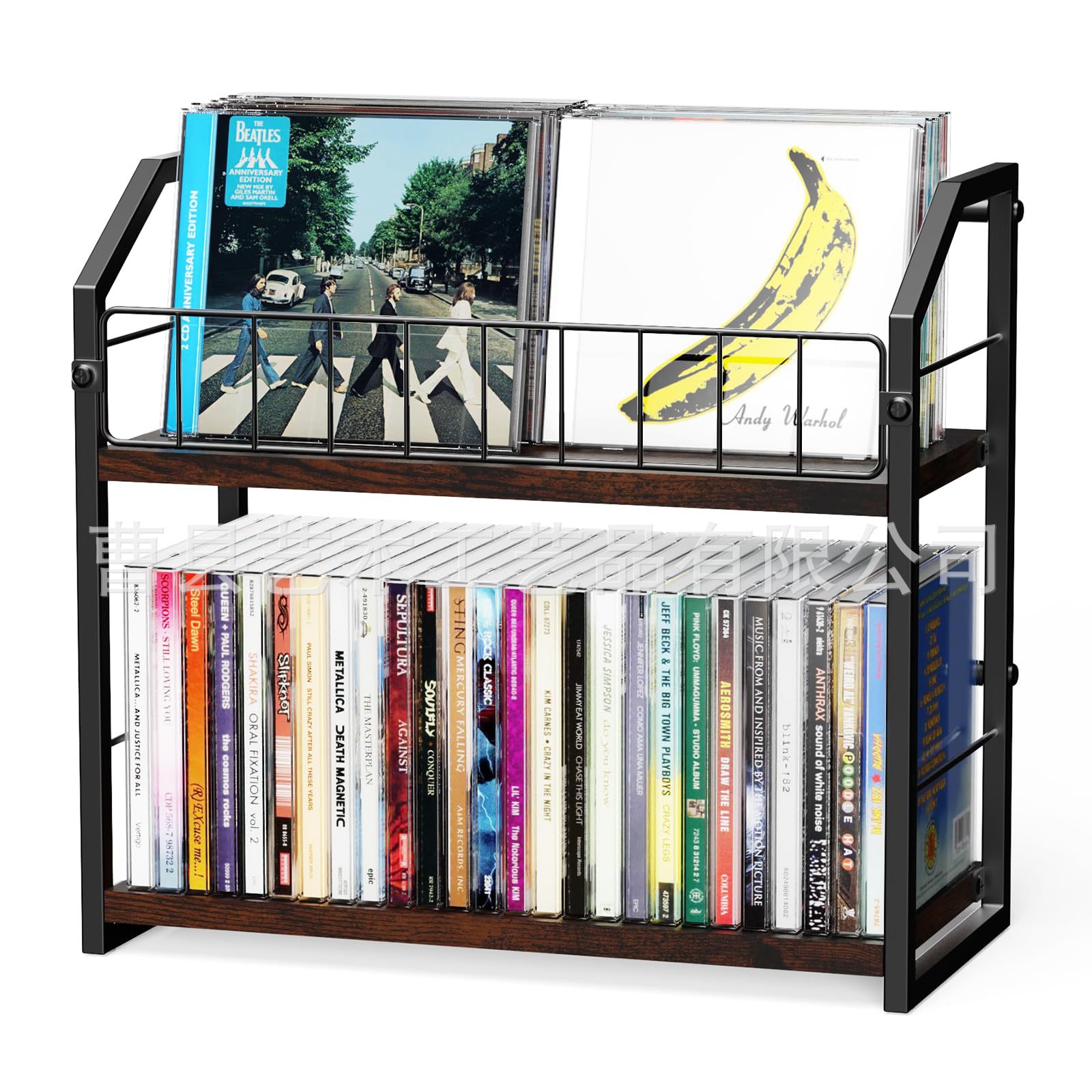 Iron Storage Rack Desktop Cd Storage Rack Office Supplies Storage Rack Double-Layer Multi-Purpose Floor-Standing Simple Storage Rack