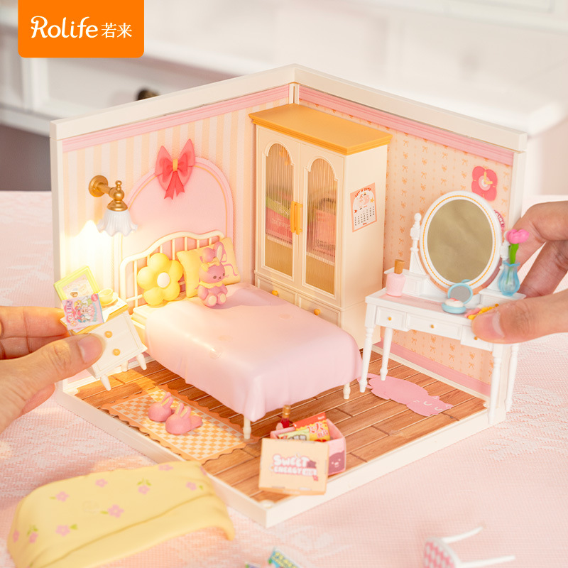 Rollife Ruo Lai Super World Bloques de construcción ensamblados modelo de juguete 3d rompecabezas estéreo bricolaje casa regalo para niños