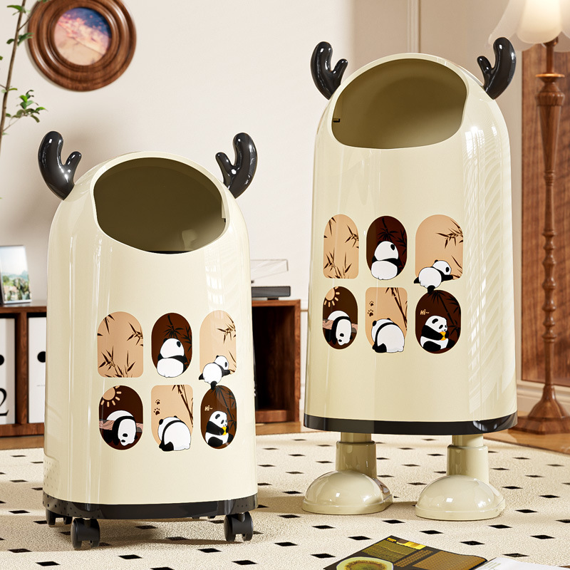Manufacturer's New Dragon Horn Trash Can Without Lid and Wheels with Feet, Large Capacity Bedroom Home Trash Can with Good Looks