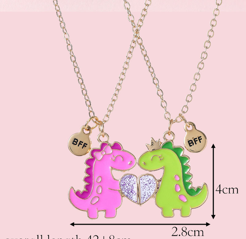 Fashion Dinosaur Alloy Plating Kidu0027S Necklace 2 Piece Set