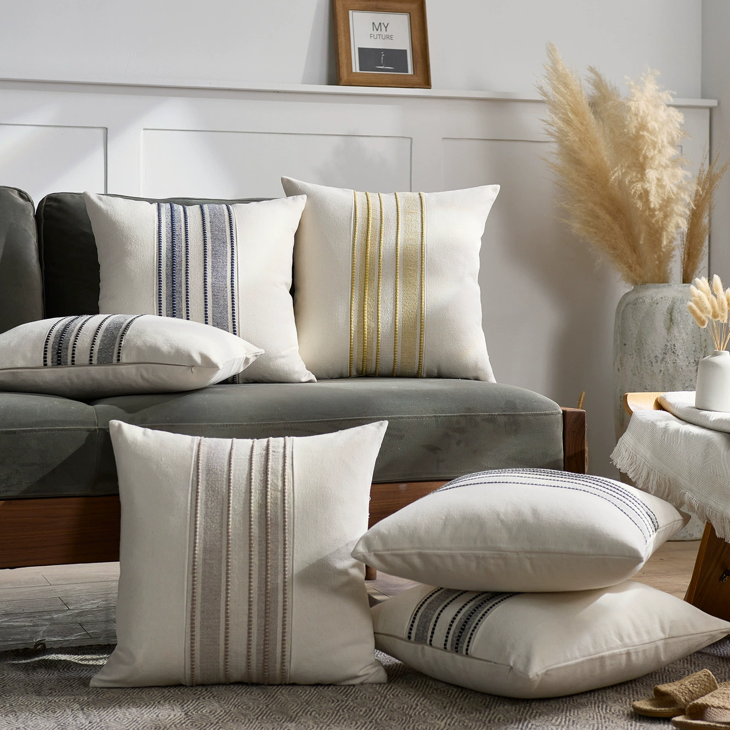 Чехол для подушки в скандинавском стиле, современный минималистичный, с цветным тканым пэчворком, большой, для дома, гостиной, дивана.