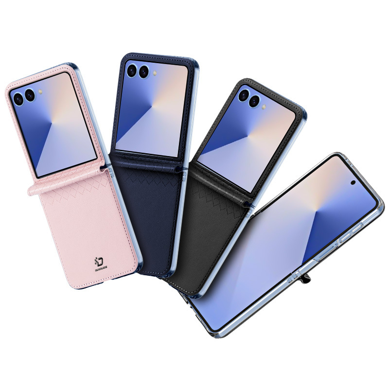 Adecuado para Samsung Zflip7 funda plegable para teléfono móvil con pantalla al por mayor Funda protectora todo incluido de moda de cuero PU funda trasera integrada