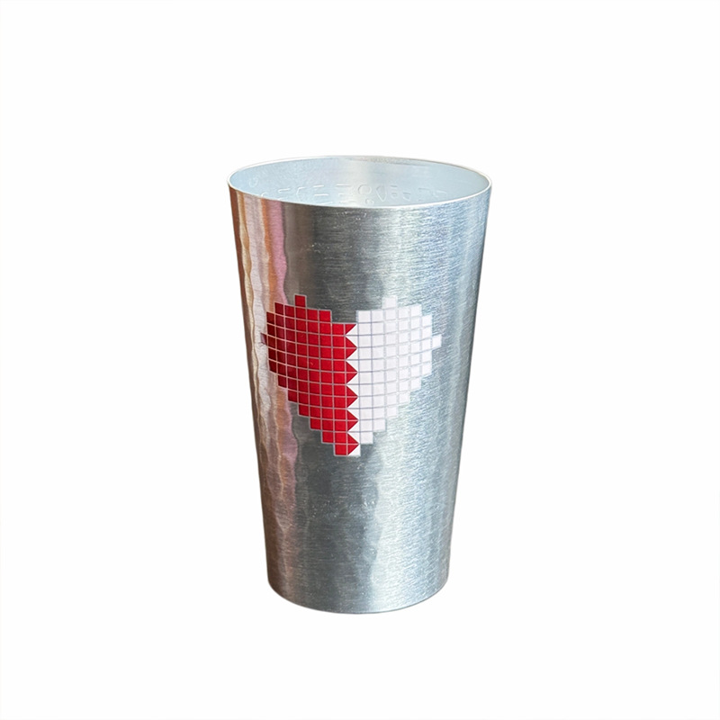 Vaso de aluminio que cambia de color para uso doméstico, vaso creativo para bebidas frías, jugos y agua para acampar al aire libre, vaso de cerveza portátil personalizado al por mayor.