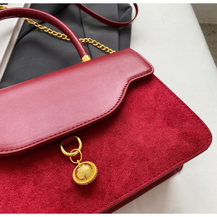 Borsa a tracolla in velluto rosso retro piccola borsa a mano sposa_voghion.com
