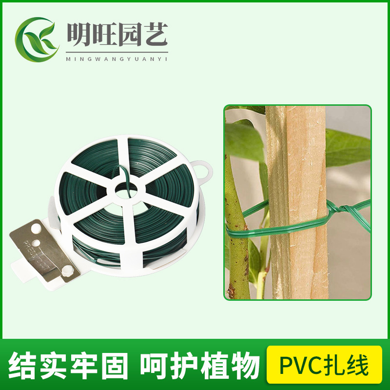 Fábrica de jardinería de hierro Alambre de alambre de encuadernación cuerda de escalada titular de alambre de hierro fino recubierto de plástico Alambre de hierro soporte de flores Alambre de encuadernación
