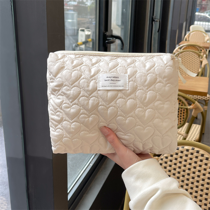 MAYO CONEJO bolsa de almacenamiento de amor acolchada transfronteriza bolsa de cosméticos de gran capacidad bolsa de embrague bolsa de lavado portátil para mujer