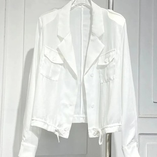 92852024 Summer New Korean Style Chiffon Suit Women's Workwear Style Epaulet Fashion Elegant Slim Suit Jacket