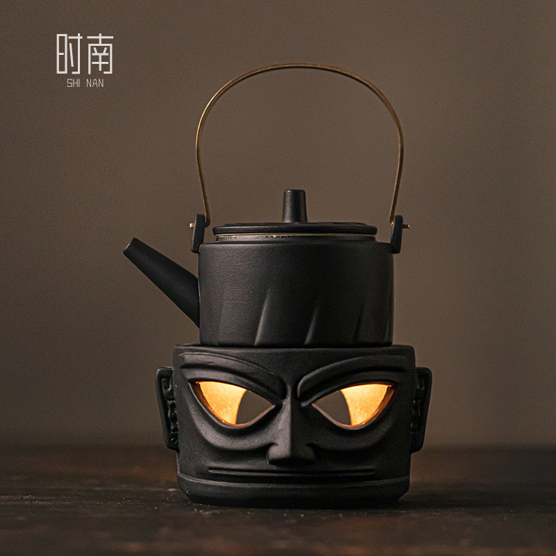Sanxingdui candle tea warmer open fire hot tea heating oven base insulation tea warmer stove tea warmer