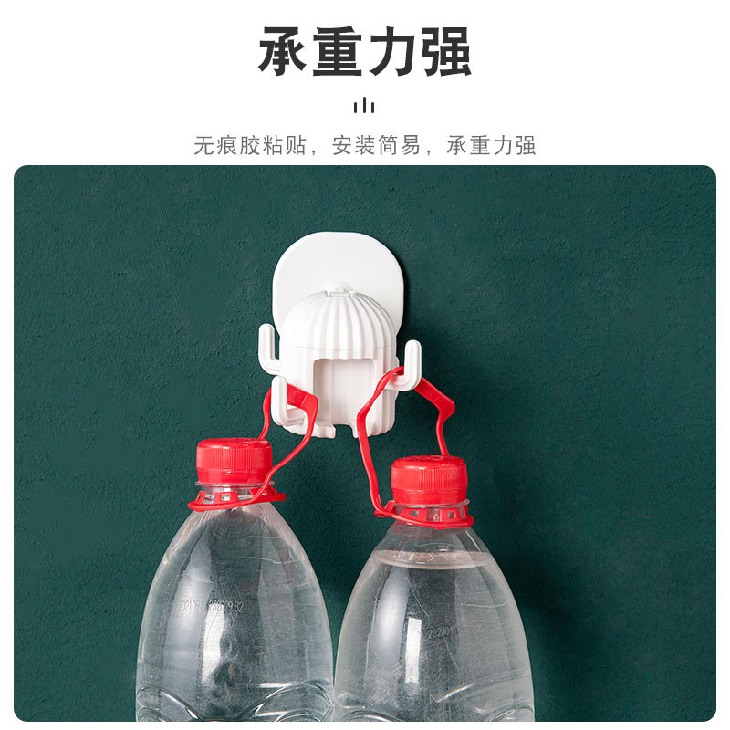 Gancho creativo fuerte cocina cactus bola ponche-libre gancho pegajoso baño multifuncional estante de almacenamiento 360 ° de rotación