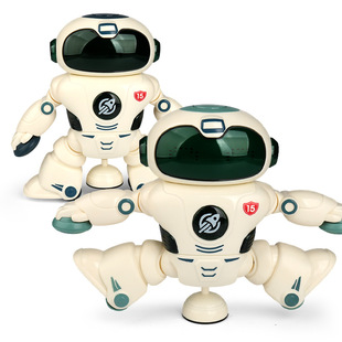 Cross-border electric dancing space robot dancing rotating 360 ° light music boy toy stall wholesale