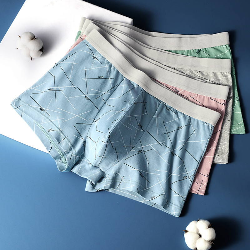 Ropa interior de algodón para hombres boxeadores sueltos pantalones transpirables de los hombres más tamaño Boxer shorts algodón impreso moda