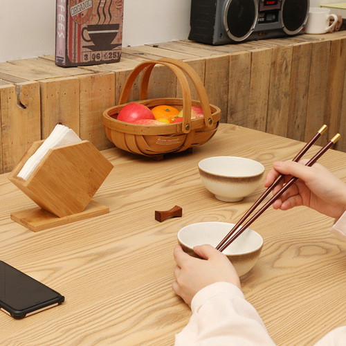 Hotel restaurant restaurant desktop paper box advertising lettering LOGO napkin storage box simple bamboo tissue box
