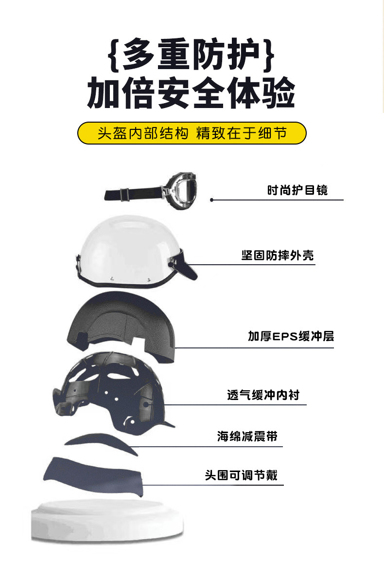 Factory direct Harley retro electric car helmet 3C motorcycle half helmet universal winter helmet cold windproof