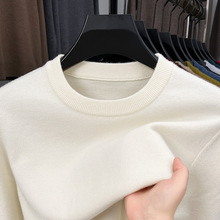 品牌圆领打底衫厚款中青年羊毛衫内搭上衣秋冬装经典纯色针织衫男