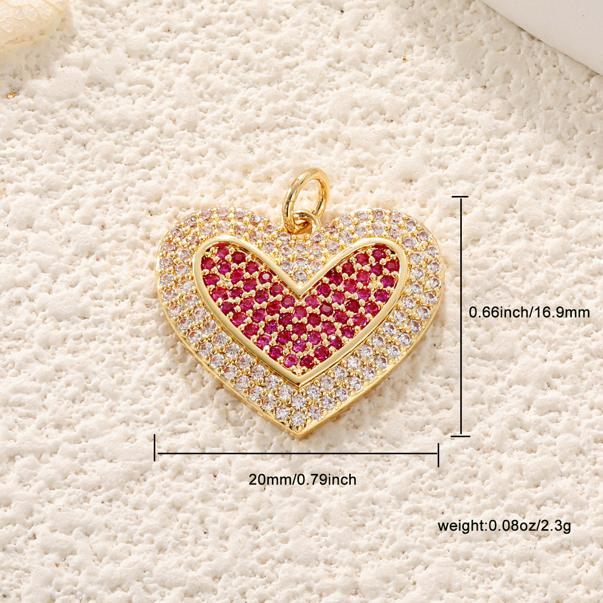 2g Weight Pendant Jewelry Making Type 23.8*24.3mm Jewelry Making Size Zircon Inlay Material DIY Jewelry Accessories Classification 1 Piece Quantity Copper Material Heart Shape Pattern Enamel, Inlay Design IG Style Style 1 Piece 23.8*24.3mm Copper Zircon Heart Shape Pendant 4