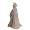 Golden morning gown， banquet performance host， sequined evening gown