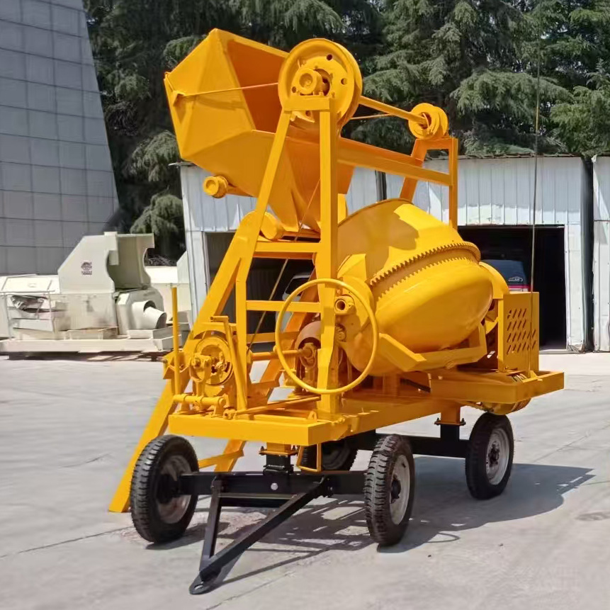 Mezcladora de rodillo diesel de mortero de hormigón autoalimentado tipo tambor para mezcladora de hormigón totalmente automática image 1