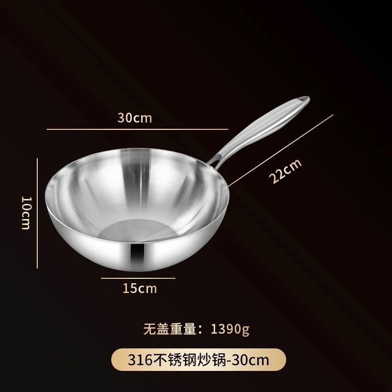 316 horno electromagnético doméstico de acero inoxidable alemán sin recubrimiento no pegajoso para un solo alimento pequeño horno de frita de verduras