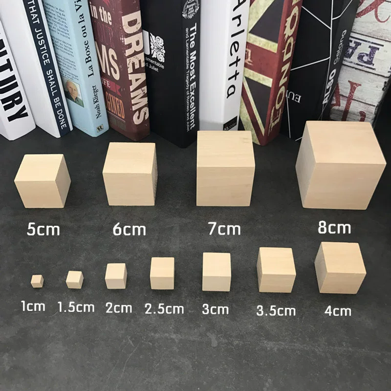 Wooden cube, square constructor, teaching aids, volume geometry, custom-made