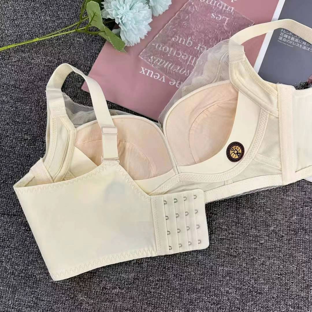 Nuevo sujetador de alta calidad de moda de encaje jacquard transpirable ajustable confortable cuatro botones tipo ropa interior de mujer