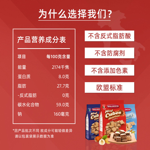 Balocco Italian Import Wafer Chocolate Cream Filled Cookies Snacks Italian