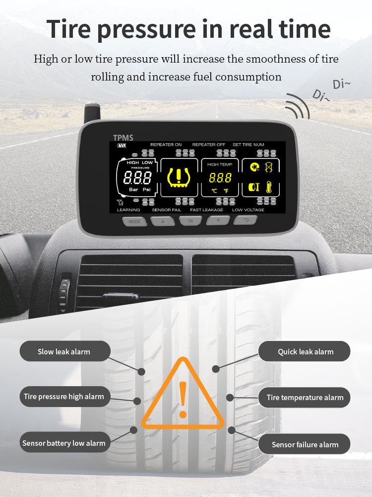 Truck and Mining Vehicle Tire Pressure Monitoring Instrument Tpms Universal Built-In and External Pressure Sensor Tire Pressure Detection System