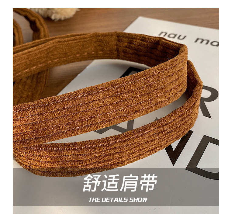 Japanese-style casual and artistic handbag, ins letter-embroidered canvas shopping bag, trendy and fashionable corduroy single-shoulder bag undefined