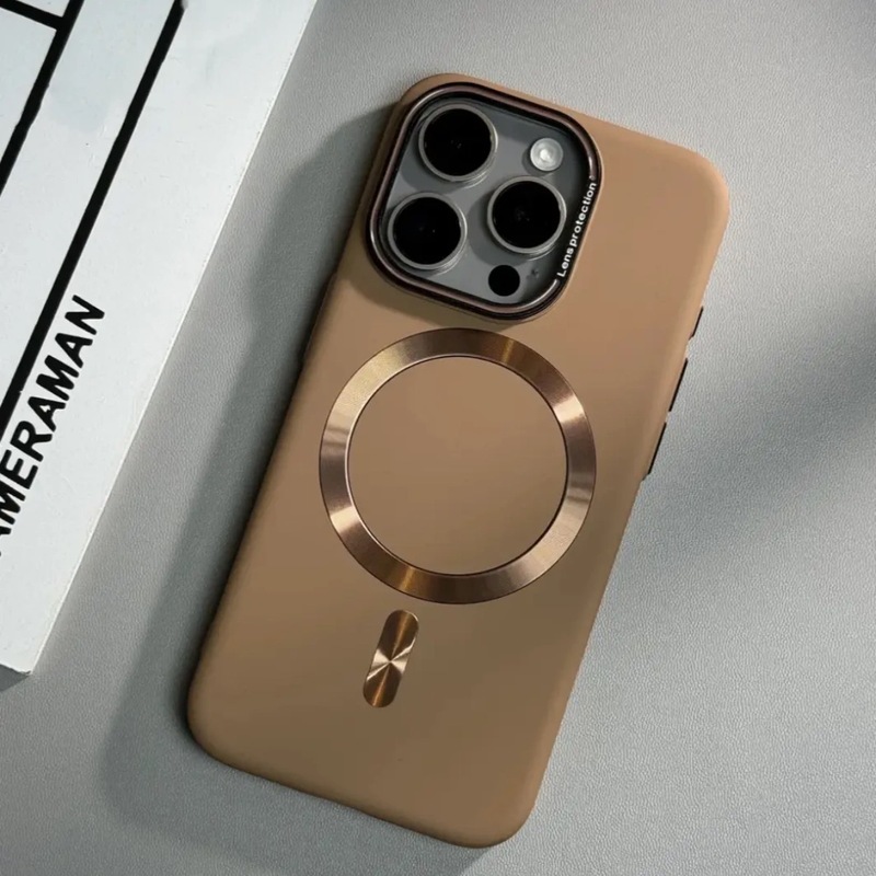 iPhone17対応、クロスボーダー対応、マットな肌触り、細い円形マグネット吸着式スマホケース、Apple16対応、無地PC素材、耐衝撃、高級感|undefined