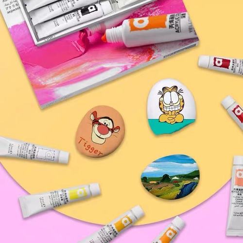 Meibanqifu tube acrylic paint 12 24 colors 12ml acrylic paint set diy creative nail art paint