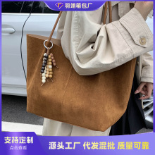外单简约大容量复古托特包女2025新款高级感时尚单肩包上课通勤包