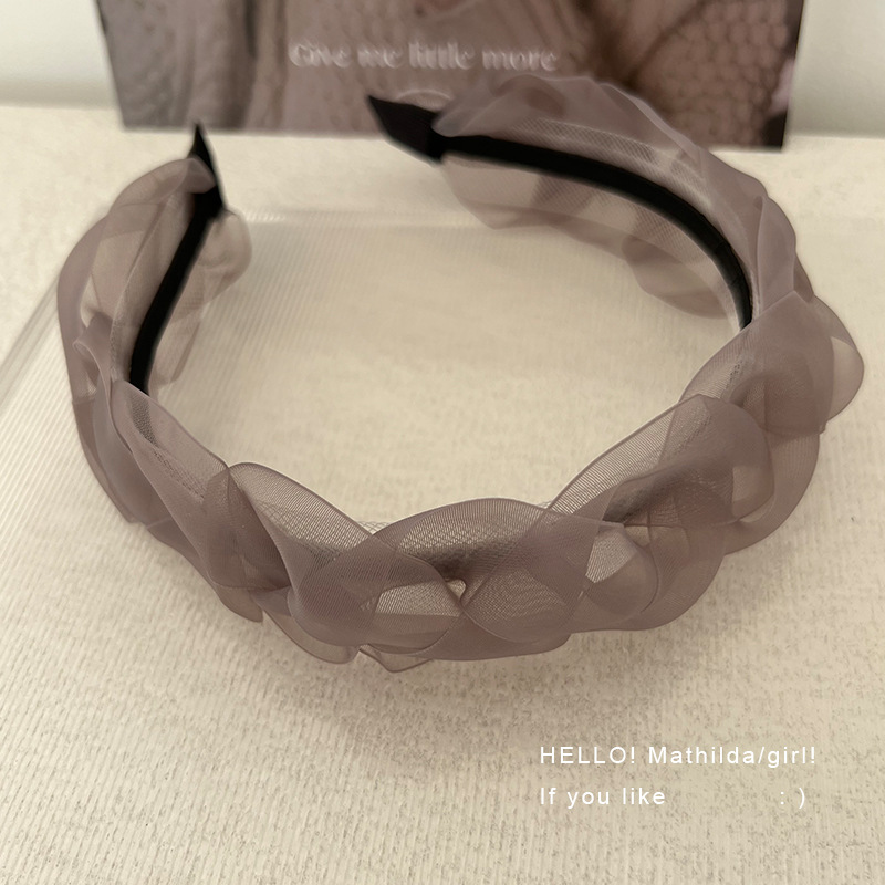 Corea del Sur Dongdaemun primavera nueva super super super malla banda de cabello para las mujeres en línea 2022 nueva sensación de tocado tarjeta de cabello