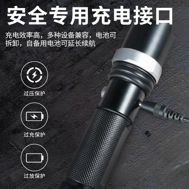 Antorcha de aluminio de alta luz al aire libre enfoque rotatorio portátil led linterna de seguridad baton de tráfico