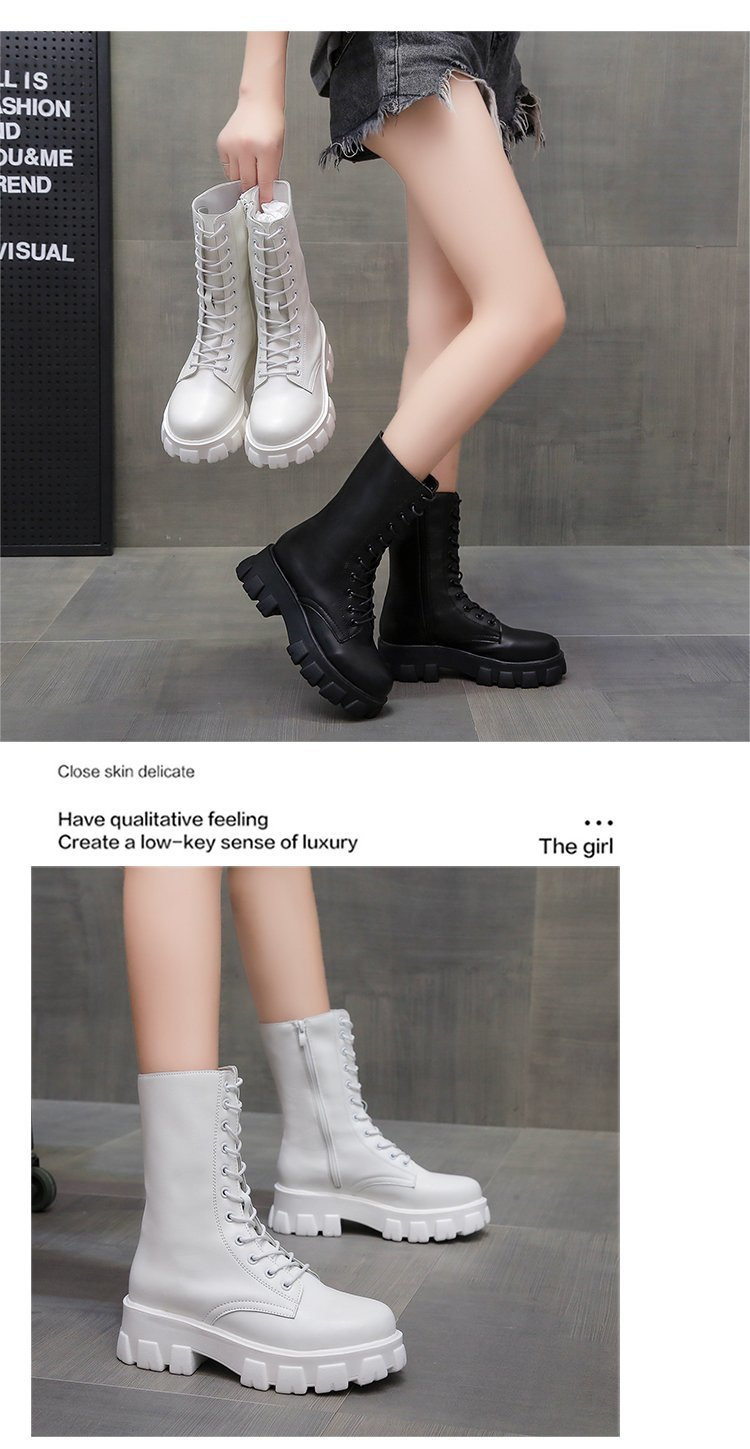 Hoge martin boots met veters voor dames lederen motorlaarzen_voghion.com