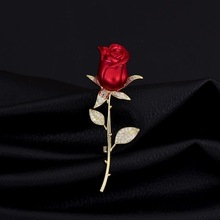 时尚红玫瑰花胸针女时尚别针扣 ins潮个性男徽章胸花西服配饰