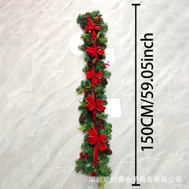 Shushidex 2025 クロスボーダー TEMU 新しいクリスマス布籐クリスマス雰囲気中庭ドア吊り DIY 装飾階段|undefined