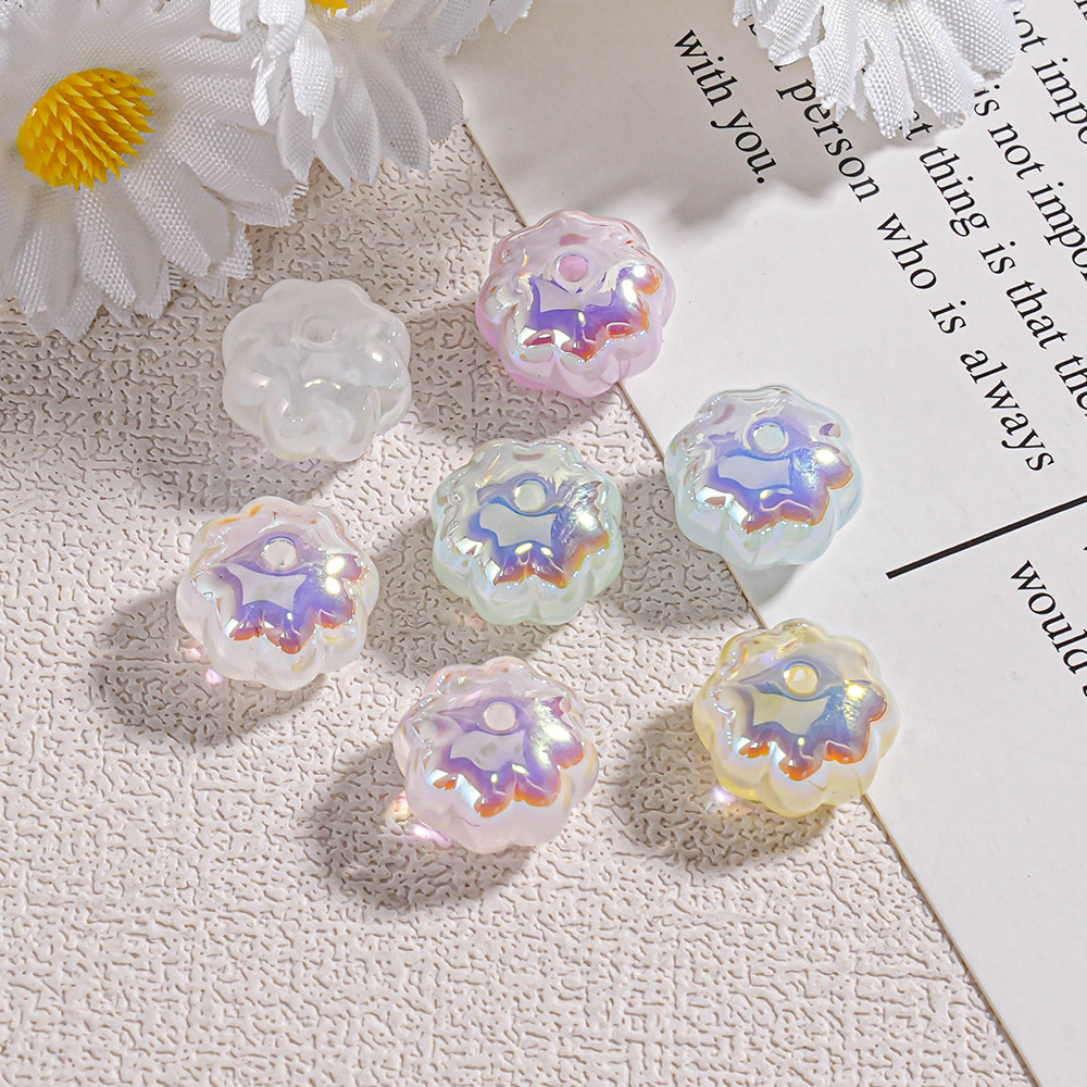 30 colores AB hilo de niebla transparente nube niebla a través del agujero cuentas de calabaza cuentas de bricolaje cadena de teléfono móvil joyería material de cuentas